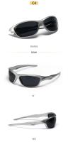 Gafas de Sol Plateadas Y2K Estilo Vintage para Hombres y Mujeres Lentes Deportivas para Ciclismo al Aire Libre Aestética de los Anos 2000 - details 1
