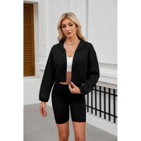 Sudadera con capucha y cremallera para mujer, estilo holgado, corto y plano, a la moda - details 10