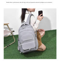 Mochilas versátiles de color sólido de gran capacidad para hombres y mujeres, mochilas casuales y sencillas para parejas - details 1