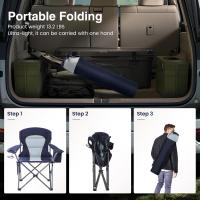 Silla de Camping Plegable de Gran Tamaño Azul Soporte de 450 Libras Silla Deportiva para Césped con Portavasos y Bolsa Térmica - details 13