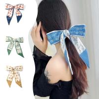 5 unidades/juego de bufanda de satén de seda, bandas para el cabello de tela para mujer, accesorios de tocado, bufandas de señora, cinta para el cuello para asa de bolso - details 1