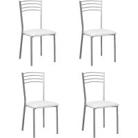 Pack de 2 Sillas de Cocina |   Asientos de Polipiel Blanco |   modelo - details 8