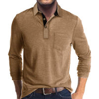 Camiseta Polo Básica de Manga Larga con Solapa para Hombre - details 1