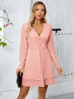 Vestido de Manga Larga para Mujer Primavera Otoño 2025 Color Sólido, Estilo Suelto Vintage XL - details 9