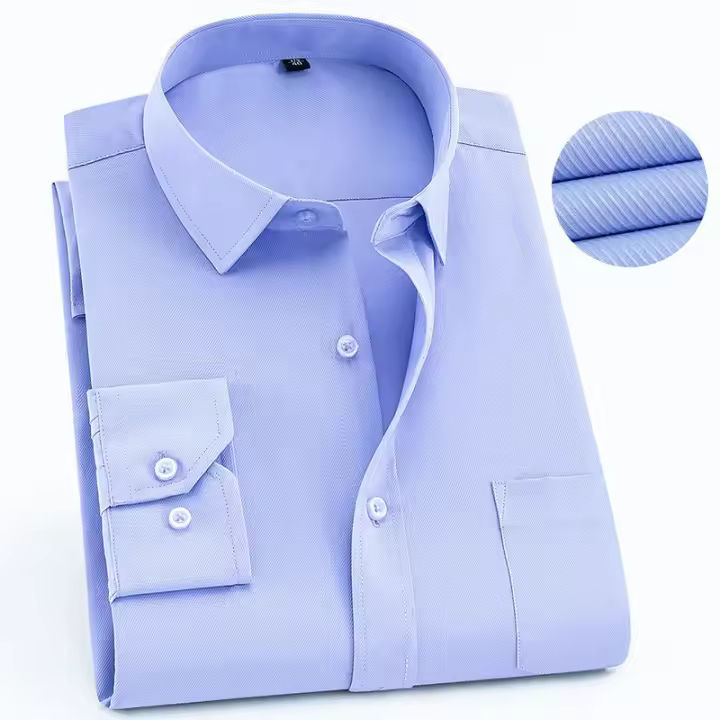 Camisa de manga larga informal de negocios para hombre de talla grande 9XL 8XL 7XL, vestido Social clásico a rayas, camisas de esmoquin para fiesta, blanco y azul - 1