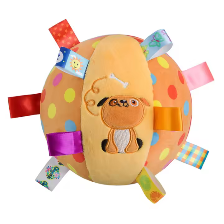 Divertido perro de peluche, juguete Vocal, pelota resistente a mordeduras, juguetes interactivos creativos para mascotas con campanas, juguete portátil para masticar dientes de limpieza de dibujos animados - 1