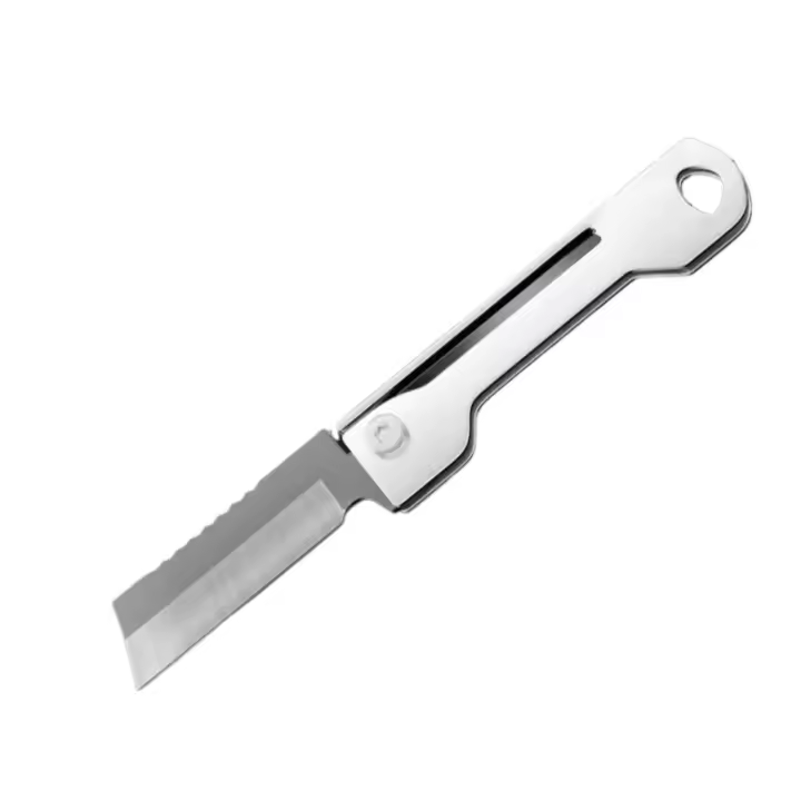 Cuchillo Plegable Mini de Cabeza Cuadrada de Acero Inoxidable Afilado, Fácil de Llevar, Entrega Rápida, Llavero de Desembalaje, Cuchillo de Bolsillo Portátil - 1