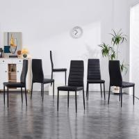 Sillas de Comedor Modernas, Asiento Grueso Acolchado, Respaldo Juego Sillas de Cocina (Negro) - details 1