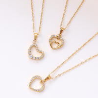 Colgante de Corazón de Melocotón en Acero Inoxidable con Placa de Oro Lujo Ligero para Mujeres - details 3