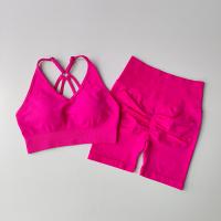 Conjuntos de Yoga de 2 uds., trajes de entrenamiento de cintura alta para mujer, ropa de gimnasio, trajes deportivos, chándal de Fitness, ropa deportiva, traje corto - details 2
