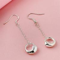 Pendientes ondulados chapados en plata, joyería de moda femenina, estilo minimalista, regalo de Navidad. - details 30