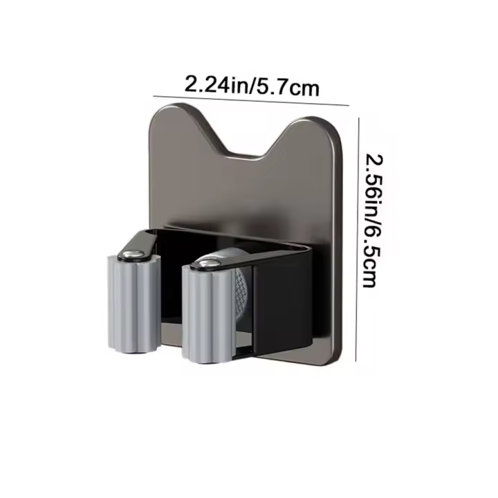 Abrazadera para fregona de acero inoxidable sin agujeros, estante de almacenamiento para fregona para colgar en la pared, ahorro de espacio, soporte de Clip para fregona impermeable para Baño - 1