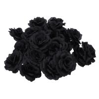 Flor de seda Artificial Rosa Negra para fiesta, boda, casa, oficina, decoración de jardín, bricolaje, 20 piezas - details 0