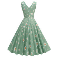 2025 Primavera/Verano nuevo vestido de fiesta para niñas con estampado azul claro fresco - details 2