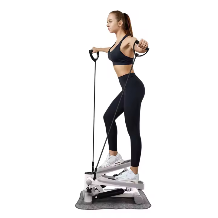 Mini Stepper para ejercicios con Monitor LCD, Stepper de Fitness silencioso con bandas de resistencia, Stepper de escalera de gimnasio para el hogar - 1