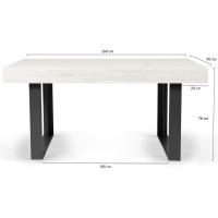 Mesa de comedor extensible rectangular para 6-10 personas, madera y negro, 160-200 cm - details 23