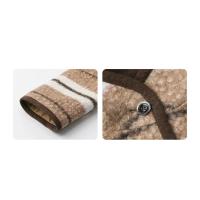 Abrigos de plumas para mujer, chaqueta holgada de un solo pecho con capucha y rayas contrastantes, chaqueta femenina para Otoño e Invierno 2024 - details 3