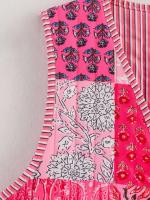 Ropa de otoño de 2024, mujer floral rosa, estampado de anacardo superior, chaleco vintage abotonado, chaleco acolchado para mujer con lazo frontal - details 23