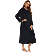 Bata holgada de lana para mujer, ropa de casa cálida - details 10