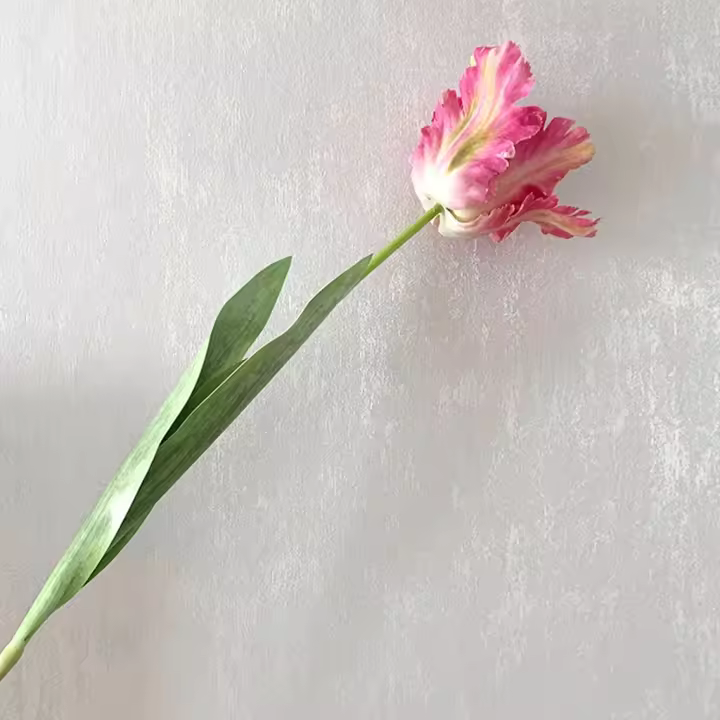 3D elegante para el hogar, fiesta, boda flor de seda regalo de novia loro Artificial tulipán flor falsa ramo de boda Decoración de mesa - 1