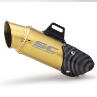 Conversión de motocicleta C15 tubo de escape Universal dorado biselado 450SR 800NK NINJA400 CBR400R - details 0