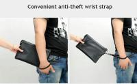 Bolsa de Suafte para Hombres Diseño de Monedero de Tarjeta de Cuero PU con Característica de Cremallera Bolsa de Mano con Correa Ideal para Teléfono y iPad - details 5