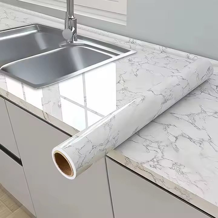 Pegatinas de Pared de Mármol de Vinilo Resistentes al Calor y Impermeables - 1