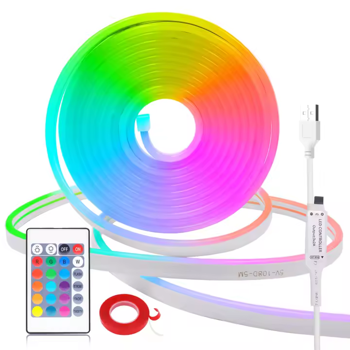 GAHADA Tira de LED Neón Moderna 108LEDs/m Impermeable Control Remoto Aplicación Bluetooth - 1