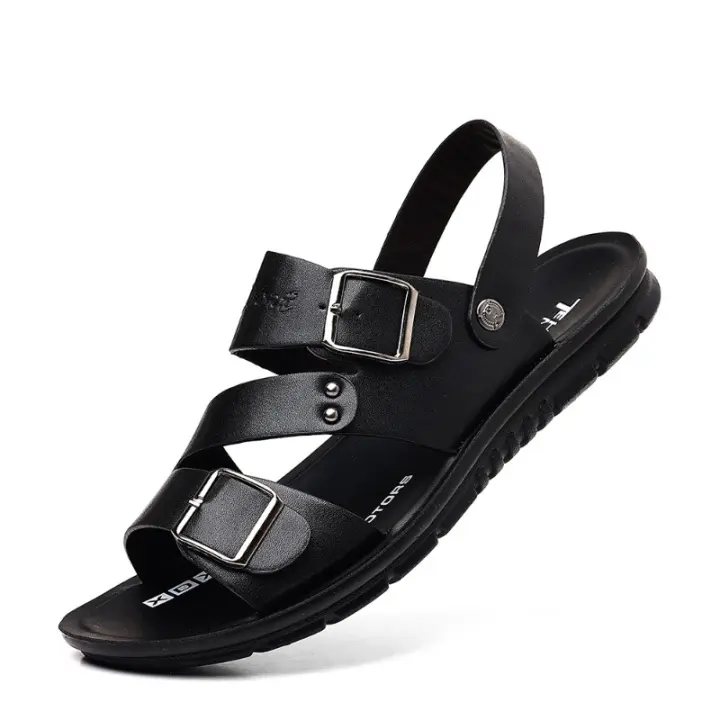 Sandalias de gran tamaño para hombre 2025, nuevas sandalias casuales versátiles de verano para hombre y zapatos de playa de doble uso. - 1