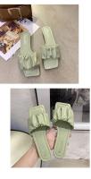 Zapatillas de Playa para Mujer Verano Pantuflas de Cabeza Cuadrada Abierta con Tacón Plano - details 9