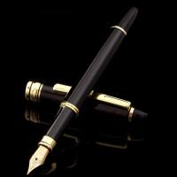 Convertidor de pluma estilográfica negra de Metal clásico, plumas de caligrafía para escribir, dibujar, diario, regalo de negocios - details 0