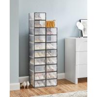 Cajas de Zapatos de Plástico Juego de 18 Organizadores Plegable, Apilable, Transparente, Blanco - details 37