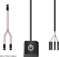 Interruptor de botón de encendido de PC de 2m, interruptor de computadora de escritorio, luces LED de colores, placa base de PC, inicio externo, encendido/apagado, Cable de extensión de botón para oficina en casa (7 colores) - details 1