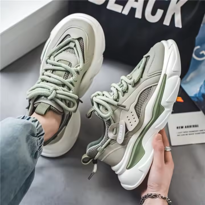 Nueva Malla, Zapatillas Deportivas Casuales Transpirables, Zapatillas De Papá De Suela Gruesa Que Realzan - 1