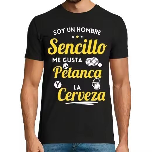 Soy Un Hombre Sencillo Me Gusta Petanca Camisetas CERVEZA,Pack Regalo Camiseta Personalizada - 1