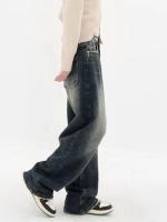 Pantalones vaqueros de pierna ancha estilo Haruku para mujer, moda urbana, Retro, rectos, sueltos, Otoño e Invierno - details 7
