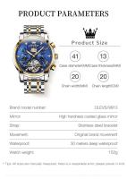 Reloj Mecánico Automático OLEVS 9910 Diseño de Esqueleto para Hombres Acero Inoxidable Impermeable - details 8