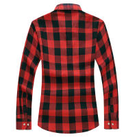 Camisa de manga larga a cuadros a rayas para hombre, camisas clásicas de oficina de un solo pecho, Camisa informal a la moda de otoño, 7XL - details 8