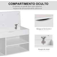 Entrada Recibidor Morno Cajón Estantes Abiertos y 1 Cojín para Pasillo 80x30x47cm - details 2