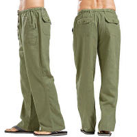 Spring Men's Linen Wide Leg Pants Oversized Sports Street Casual Yoga Pants Sweatpants Men's - details 14