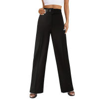 Verano nuevo estilo mujer recto pantalones casuales palabra de día hebillas cinturón slim pantalones versátiles para mujeres - details 7