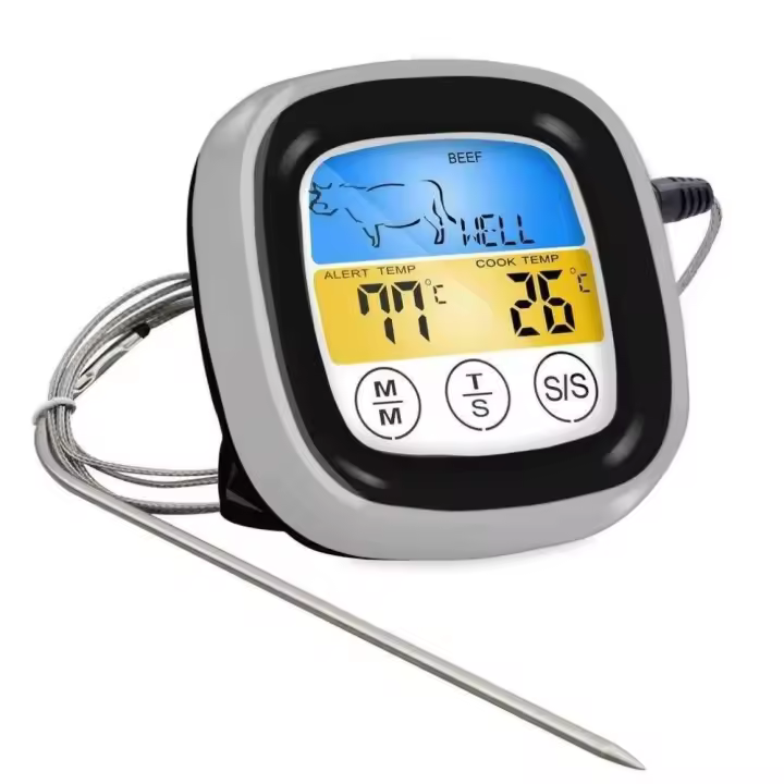 Termómetro Digital para alimentos con pantalla táctil, temporizador electrónico de cocina, temperatura para hornear carne a la barbacoa, cocinar, термометр для гриля - 1