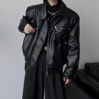 Chaqueta de cuero PU americana para hombre, ropa de locomotora con silueta de alta gama británica para primavera y otoño, herramientas de cuero - details 6