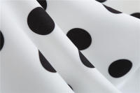 Vestido midi retro de fiesta con estampado de lunares, tirantes finos y cinturón para mujer - details 15