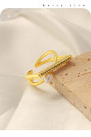 Nuevo Diseño anillo de circón Diseño irregular Mujer Chica Fashion FIESTA DE Bodas Novia Joyas de datos accesorios - details 4