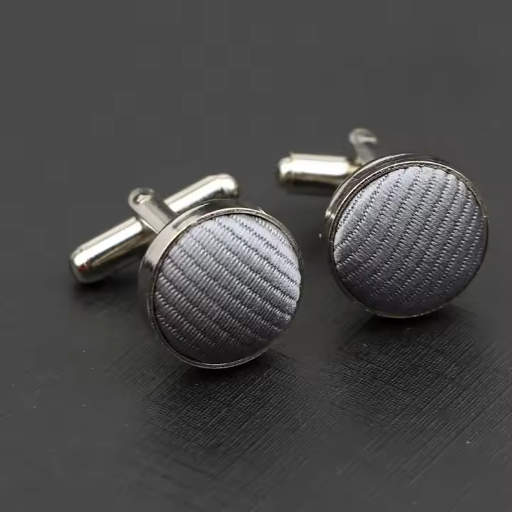 Diseño a cuadros de poliéster a rayas para hombre clásico y moderno, gemelos de marca, accesorios de joyería de alta calidad - 1