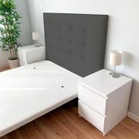 Molo Paris Acolchado de Alta Gama Tapizado en Piel Tamaño 160 x 120 cm Poste de Cama 150 Blanco - details 9
