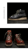 Cuero genuino versátil estilo británico medio ayuda primera capa cuero de vaca tendencia retro herramientas botas - details 7