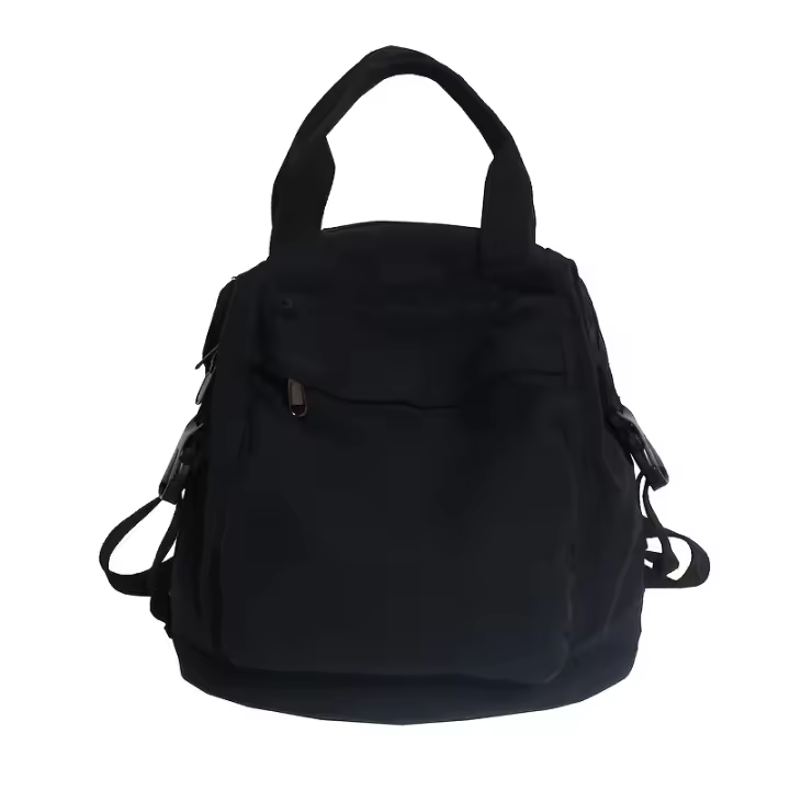 2024 Nueva mochila vintage informal para mujer: mochila plegable de viaje universitaria con cierre de cremallera, correas de hombro fijas y forro de poliéster, mochila negra lavable a máquina para el trabajo, desplazamientos - 1