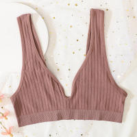 Sujetador sin costuras con cuello profundo para mujer, lencería sexy inalámbrica, bragas para dormir, sujetador push-up unisex, top corto. - details 14